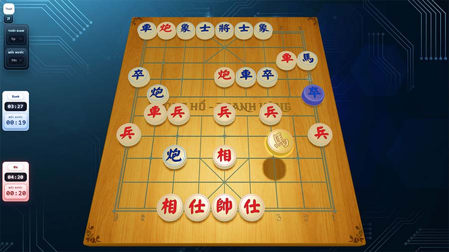 Bàn cờ tướng hai phe đối đầu — luật cờ tướng cơ bản cho người mới